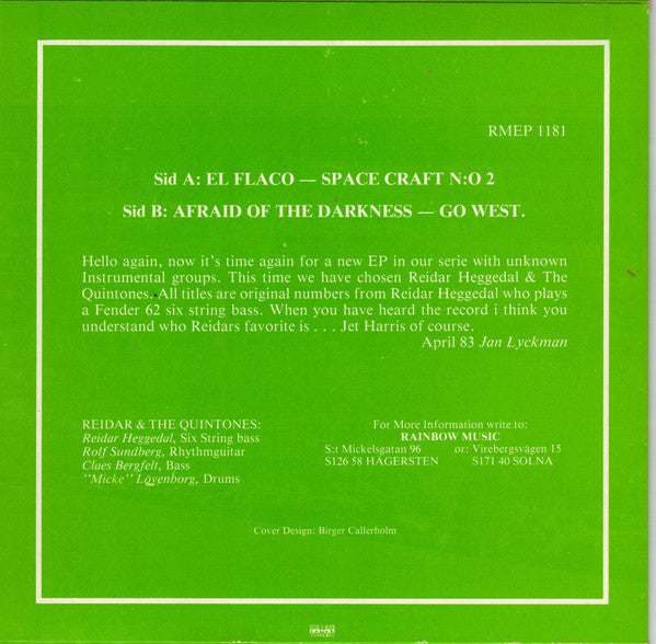 Reidar & The Quintones : Scandinavian Instrumental & Beat Groups Vol. 5 (7", EP)