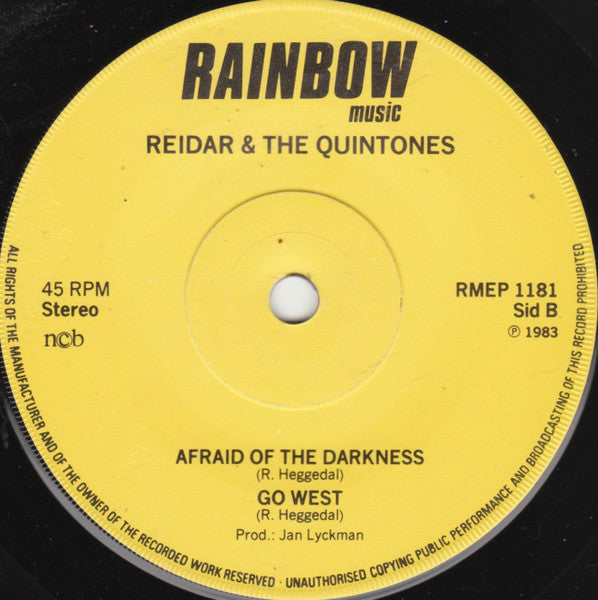 Reidar & The Quintones : Scandinavian Instrumental & Beat Groups Vol. 5 (7", EP)