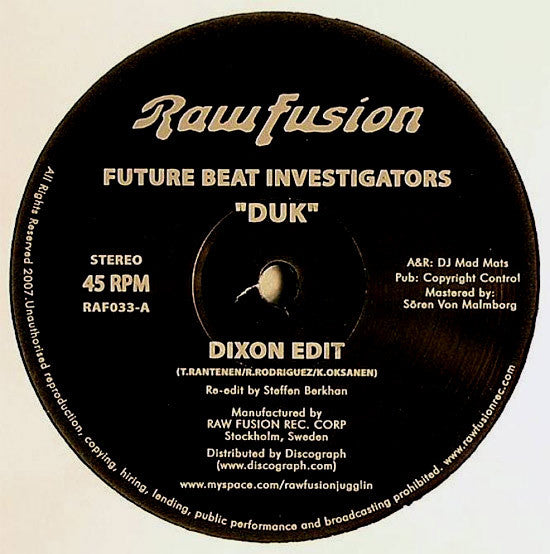 Future Beat Investigators : Duk (12")