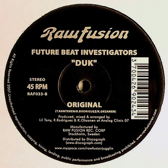 Future Beat Investigators : Duk (12")