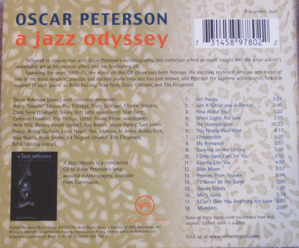 Oscar Peterson : A Jazz Odyssey (CD, Comp)