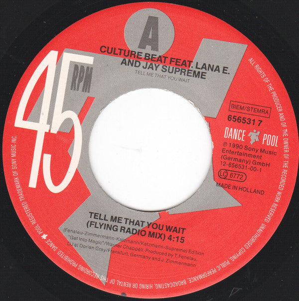 Culture Beat : Tell Me That You Wait (7", Single)