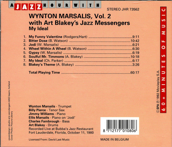 Wynton Marsalis With Art Blakey & The Jazz Messengers : Vol. 2 My Ideal (CD, Comp)