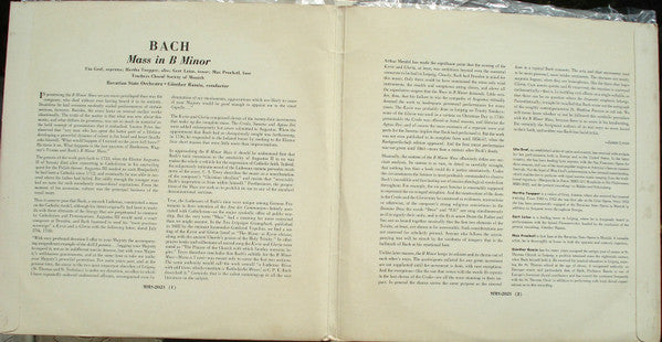 Johann Sebastian Bach, Münchener Lehrer-Gesangverein, Bayerisches Staatsorchester, Günther Ramin : Mass In B Minor (2xLP, Mono, Gat)