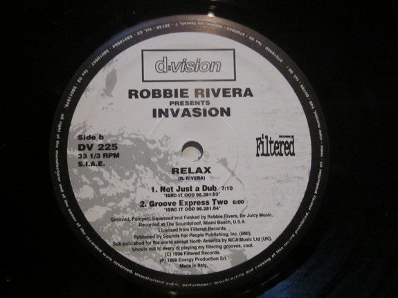Robbie Rivera Presents Invasion (2) : Relax (12")