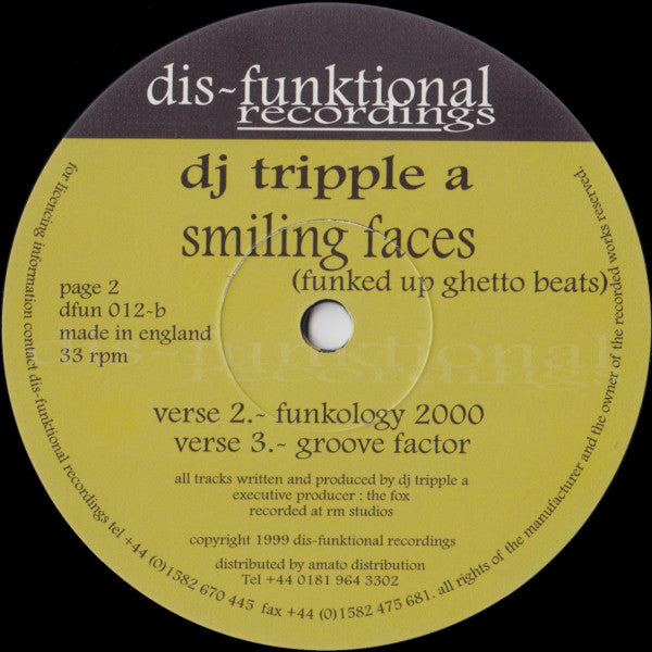 DJ Tripple A : Smiling Faces (12")