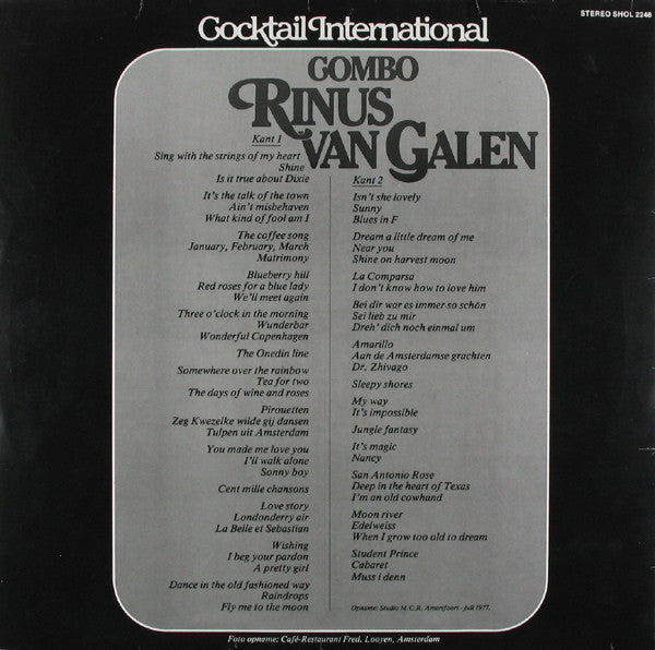 Rinus Van Galen Combo : Cocktail International (LP, Album, Gat)