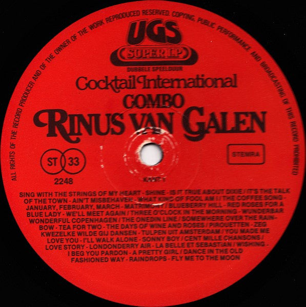 Rinus Van Galen Combo : Cocktail International (LP, Album, Gat)