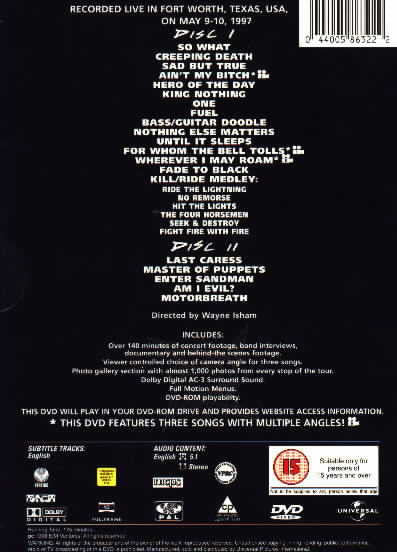 Metallica : Cunning Stunts (2xDVD-V, Copy Prot., Multichannel, PAL + Box, RE)