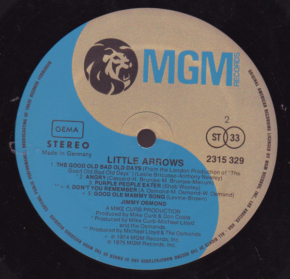 Jimmy Osmond : Little Arrows (LP, Album)