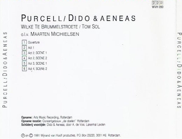 Wilke Te Brummelstroete, Tom Sol, Koorproject Rotterdam Conducted By Maarten Michielsen - Henry Purcell : Dido & Aeneas (CD, Album)