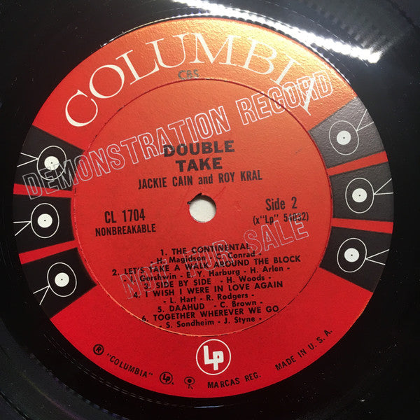 Jackie Cain & Roy Kral* : Double Take (LP, Mono, Promo)