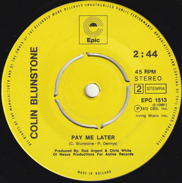 Colin Blunstone : I Want Some More (7", Single, Ora)