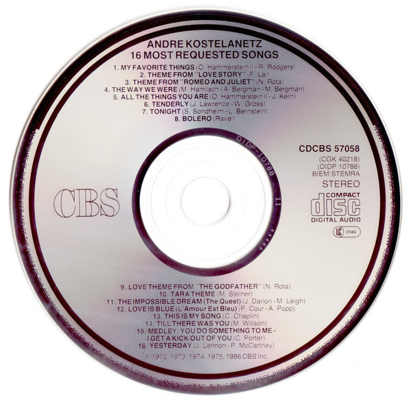 André Kostelanetz : 16 Most Requested Songs (CD, Comp)