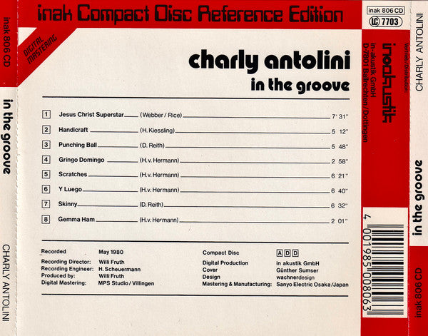 Charly Antolini : In The Groove (CD, Album, RM)