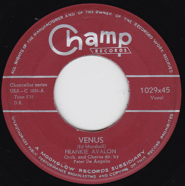 Frankie Avalon : Venus (7", Single)