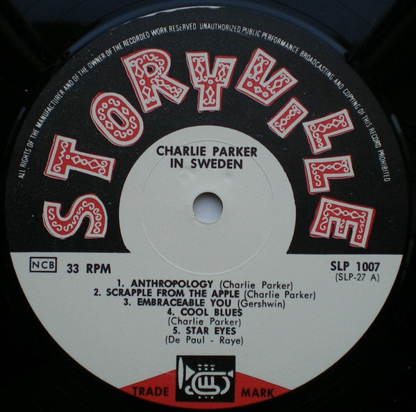 Charlie Parker : Charlie Parker In Sweden 1950 (LP, Album)