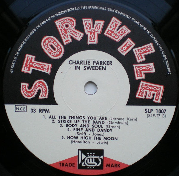 Charlie Parker : Charlie Parker In Sweden 1950 (LP, Album)