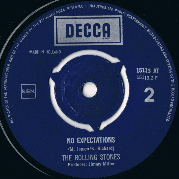 The Rolling Stones : Street Fightin' Man / No Expectations (7", Single, Mono)