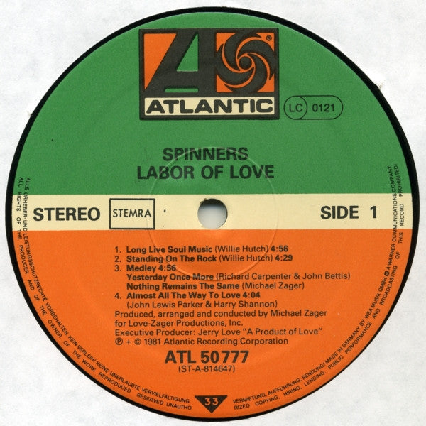 Spinners : Labor Of Love (LP, Album)