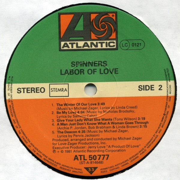Spinners : Labor Of Love (LP, Album)