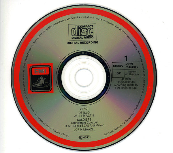 Giuseppe Verdi - Placido Domingo, Katia Ricciarelli, Justino Diaz, Orchestra Del Teatro Alla Scala E Coro Del Teatro Alla Scala, Lorin Maazel : Otello (2xCD, Album + Box, Sli)