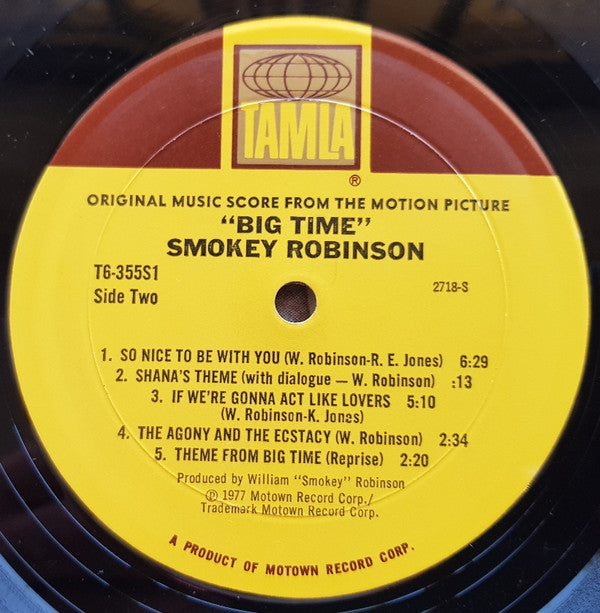 Smokey Robinson : Big Time - Original Music Score From The Motion Picture (LP)