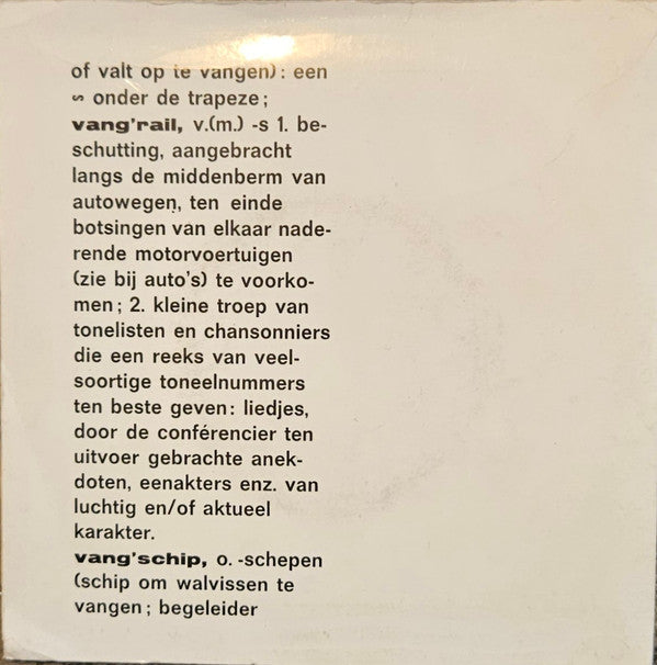Vangrail (2) : Amsterdam, Wat Jammer Nou (7", Single)
