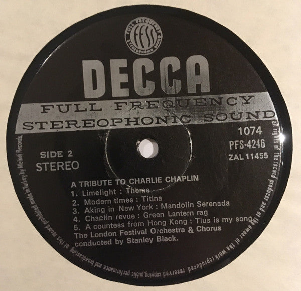 Stanley Black Conducting The London Festival Orchestra & Chorus* : A Tribute To Charlie Chaplin (LP, Album)