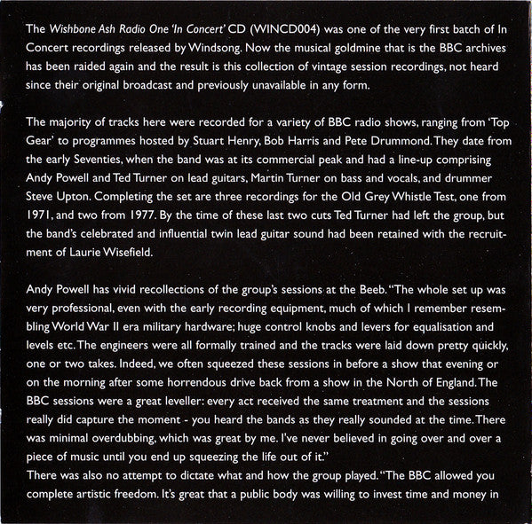 Wishbone Ash : Live At The BBC (CD, Album, Comp)