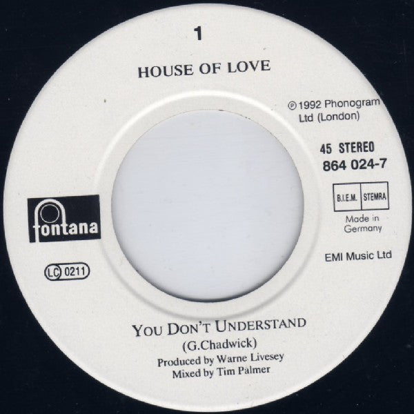The House Of Love : You Don't Understand (7", Single)