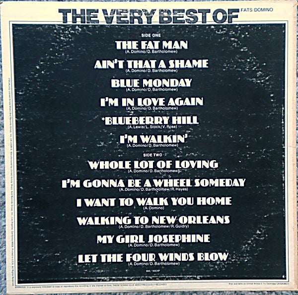 Fats Domino : The Very Best Of Fats Domino (LP, Comp, Mono, RE)