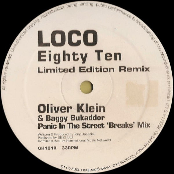 Loco : Eighty Ten (Limited Edition Remix) (12", S/Sided, Ltd)
