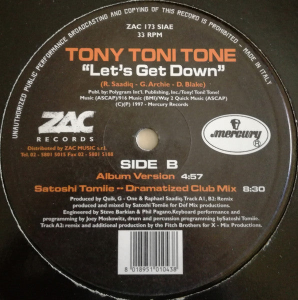Tony! Toni! Toné! : Let's Get Down (12")