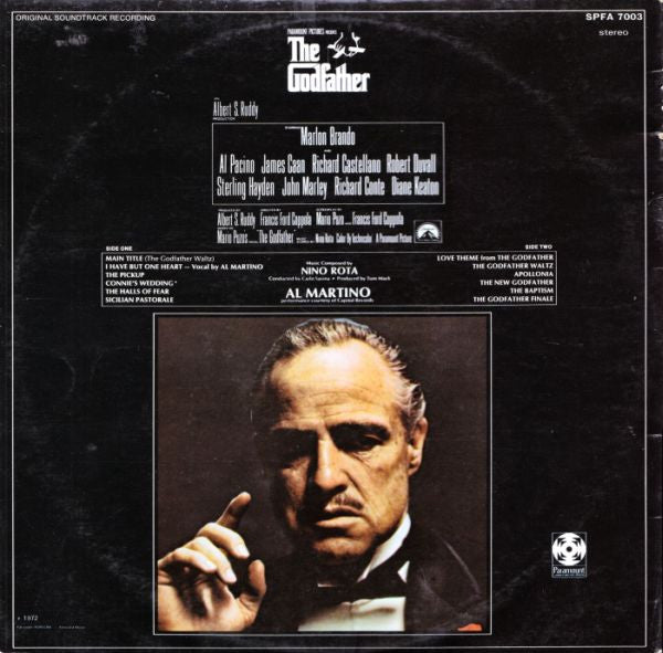 Nino Rota : The Godfather (Original Soundtrack Recording) (LP, Album, Gat)