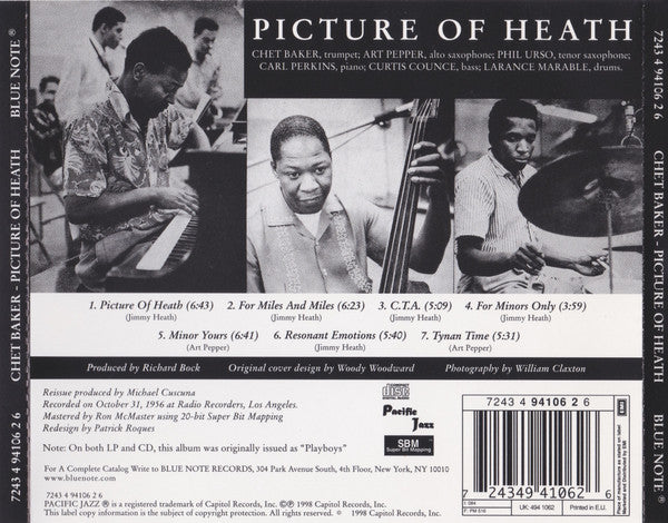 Chet Baker • Art Pepper • Phil Urso : Picture Of Heath (CD, Album, RE)