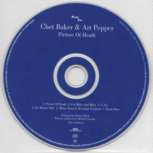 Chet Baker • Art Pepper • Phil Urso : Picture Of Heath (CD, Album, RE)