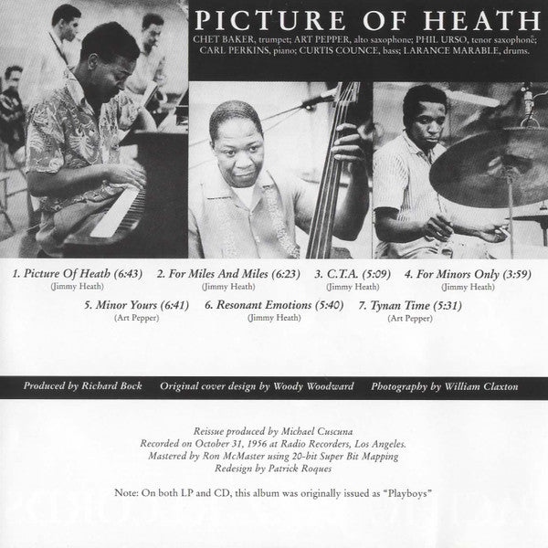 Chet Baker • Art Pepper • Phil Urso : Picture Of Heath (CD, Album, RE)