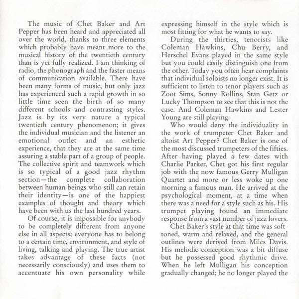 Chet Baker • Art Pepper • Phil Urso : Picture Of Heath (CD, Album, RE)