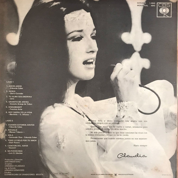 Claudia De Colombia : Cuando Estemos Juntos (LP, Album)
