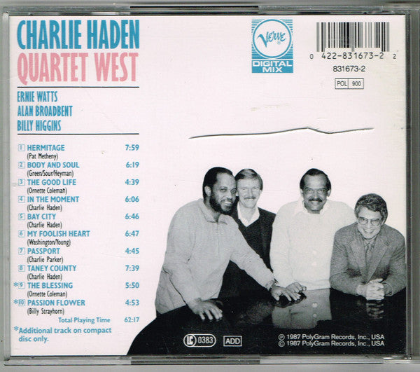 Charlie Haden : Quartet West (CD, Album, RE)