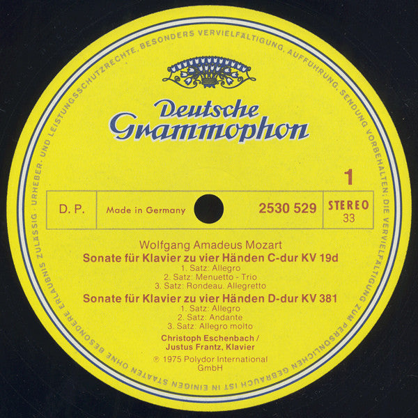 Wolfgang Amadeus Mozart, Christoph Eschenbach ∙ Justus Frantz : Klaviermusik Zu Vier Händen = Four Hand Piano Music (LP)