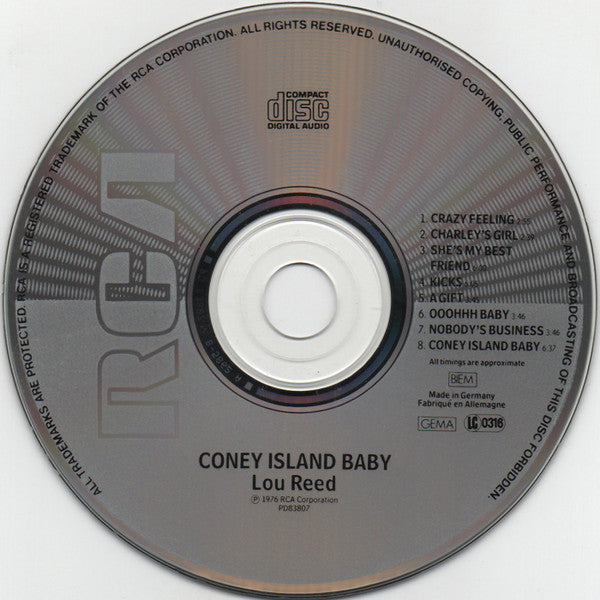 Lou Reed : Coney Island Baby (CD, Album, RE)