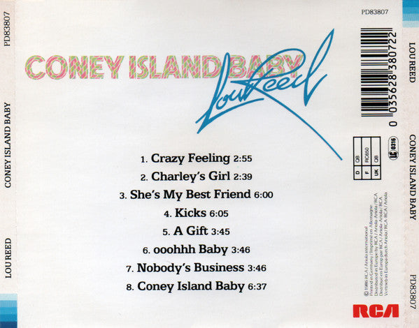 Lou Reed : Coney Island Baby (CD, Album, RE)