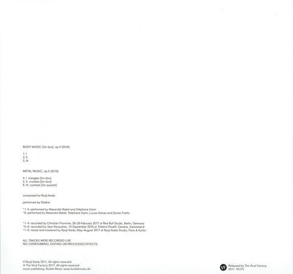 Ryoji Ikeda - Eklekto : Music For Percussion (LP, Album, 180)