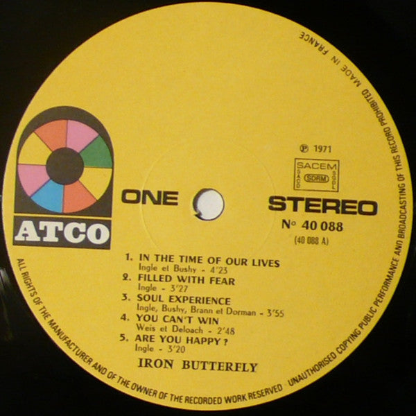 Iron Butterfly : Live (LP, Album)