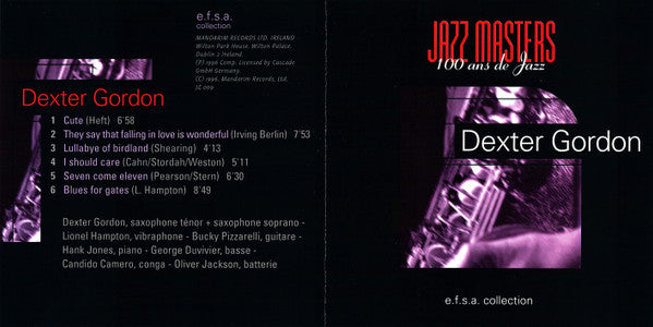 Dexter Gordon : Jazz Masters (100 Ans De Jazz) (CD, Album, RE)