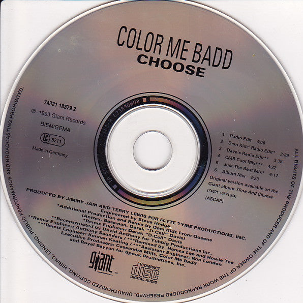 Color Me Badd : Choose (CD, Maxi)
