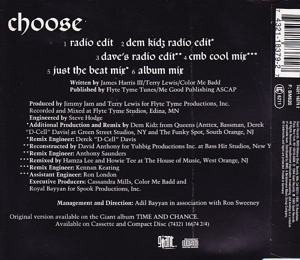 Color Me Badd : Choose (CD, Maxi)