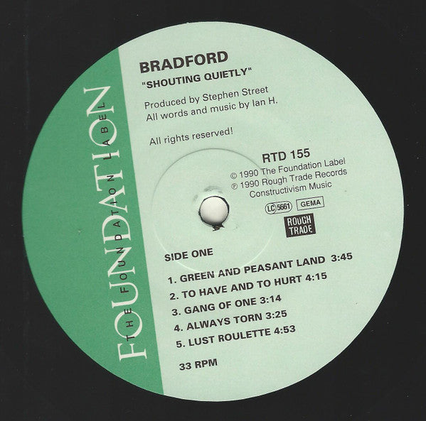 Bradford : Shouting Quietly (LP, Album)